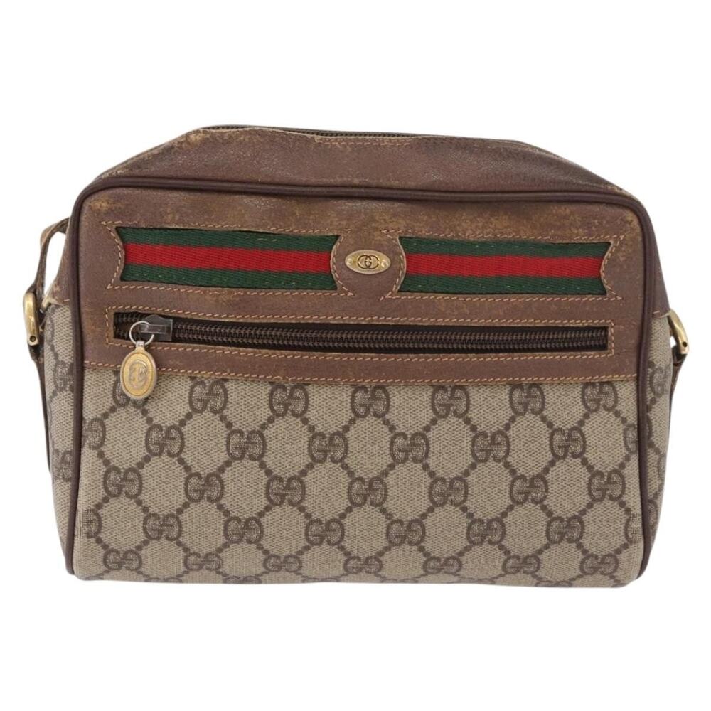 Gucci GG Supreme Web Shoulder Bag Beige